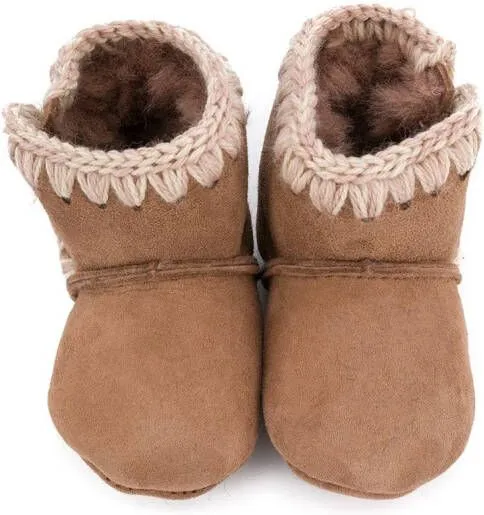 Mou Kids shearling snow boots Brown