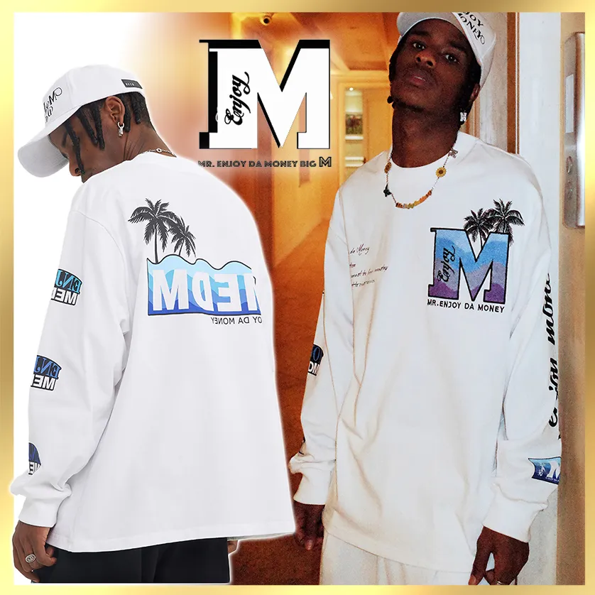 MR. ENJOY DA MONEY  |Crew Neck Unisex Blended Fabrics Street Style Long Sleeves