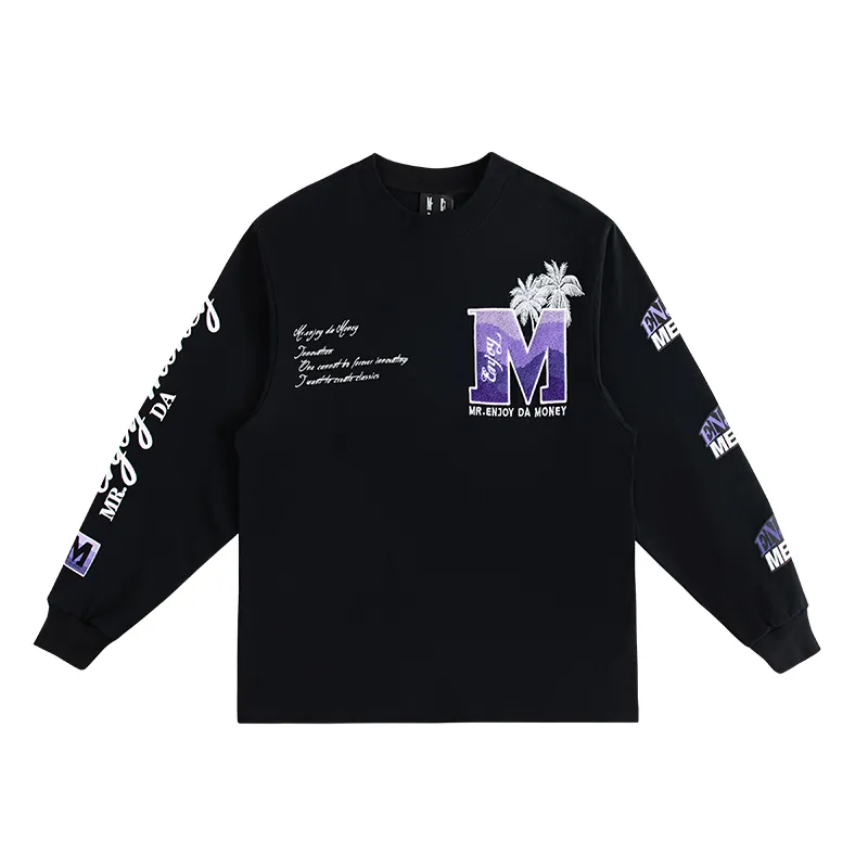 MR. ENJOY DA MONEY  |Crew Neck Unisex Blended Fabrics Street Style Long Sleeves