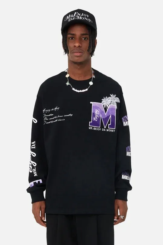 MR. ENJOY DA MONEY  |Crew Neck Unisex Blended Fabrics Street Style Long Sleeves