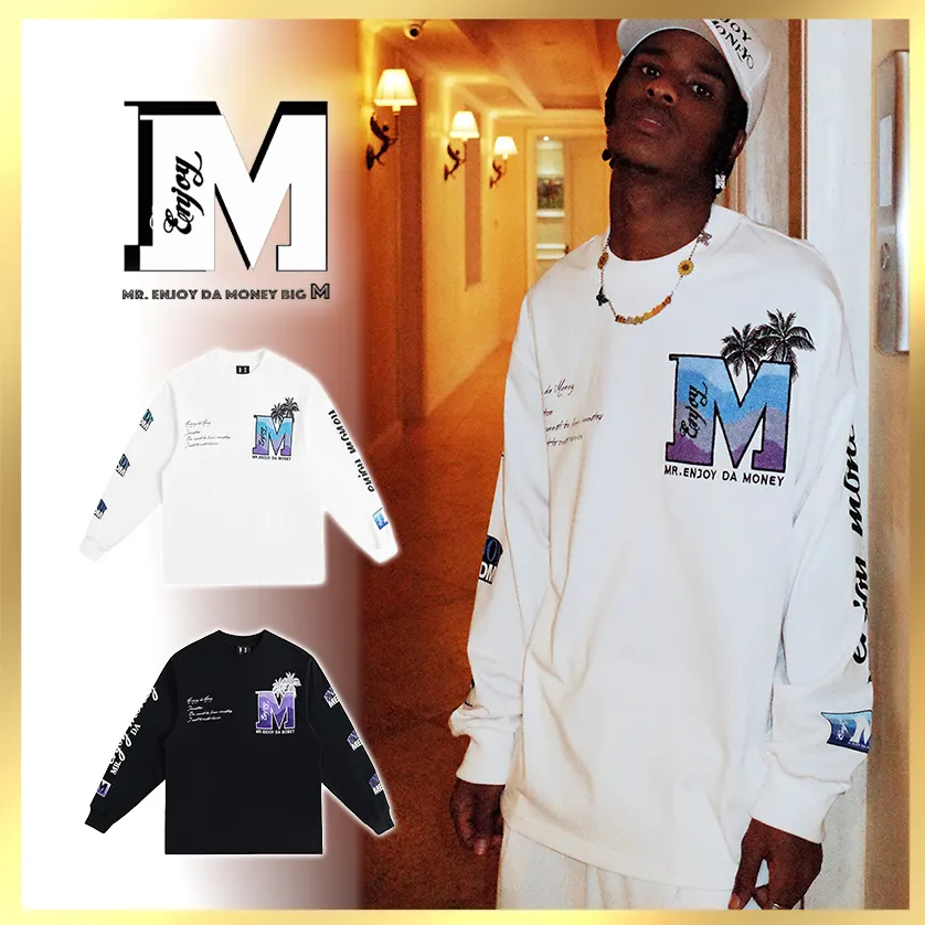 MR. ENJOY DA MONEY  |Crew Neck Unisex Blended Fabrics Street Style Long Sleeves