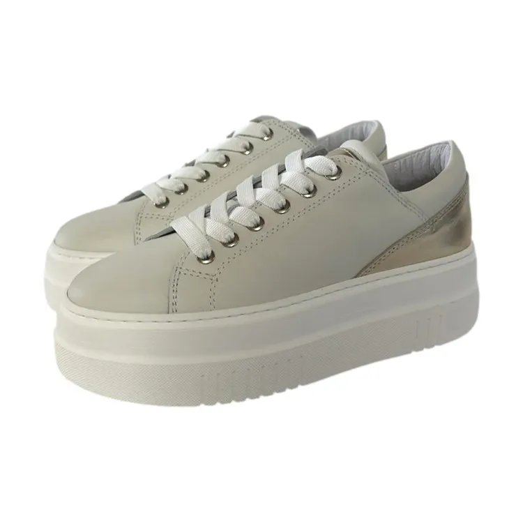 Mèlinè NI657 Sneaker in Vera Pelle Made in Italy Bianco Oro