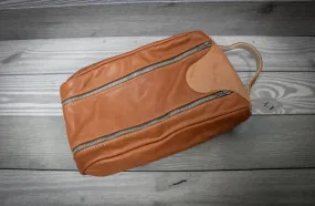 Natural Leather Golf Shoe Bag