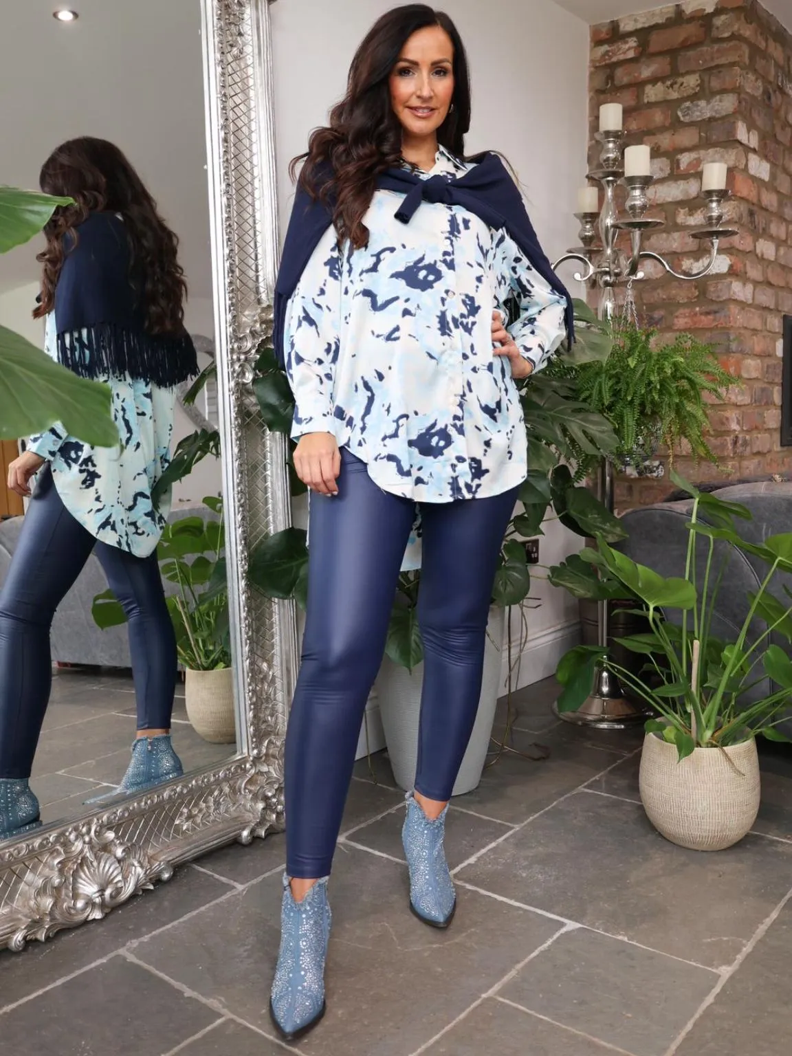 Navy Super Stretchy Spray On Leggings