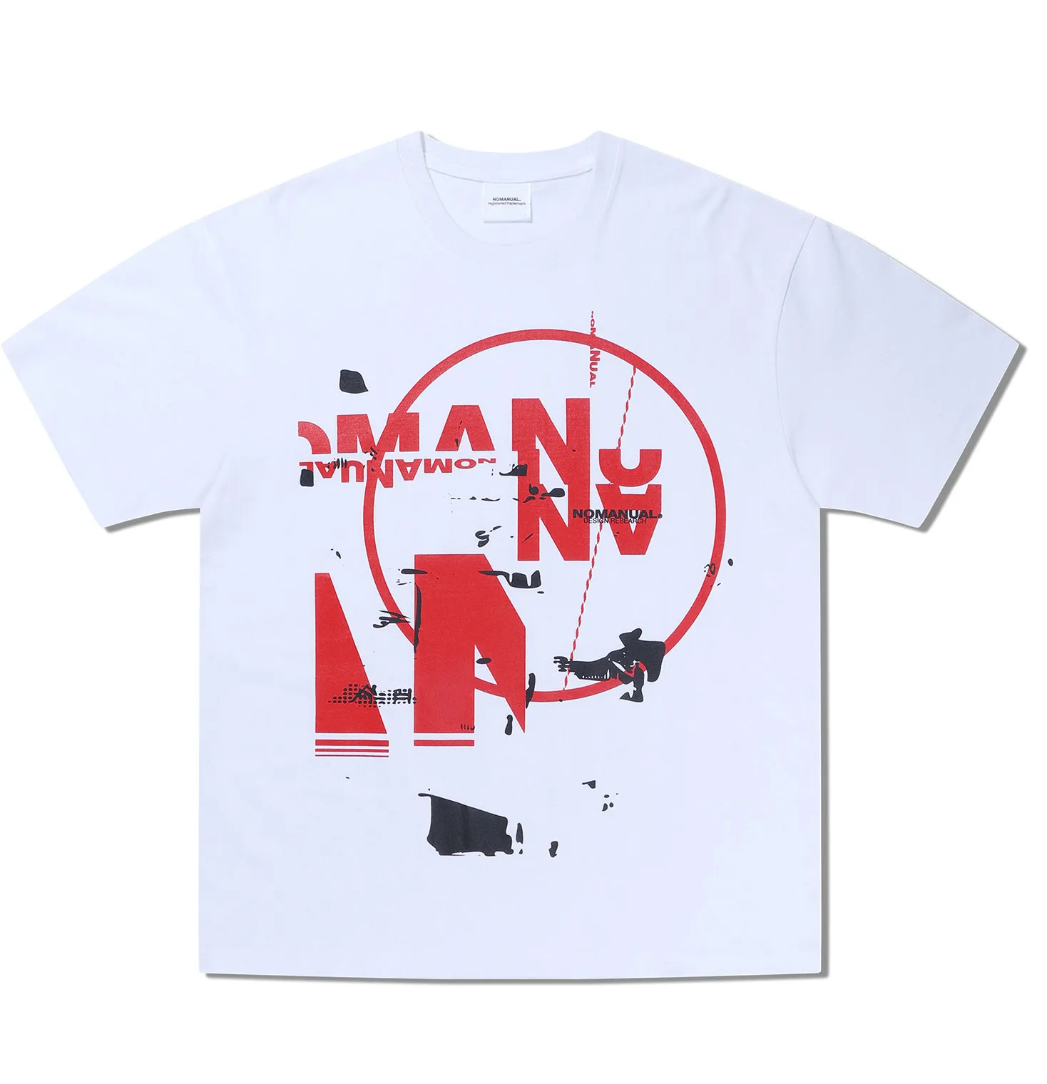 NOMANUAL  |Unisex Street Style Cotton Logo T-Shirts