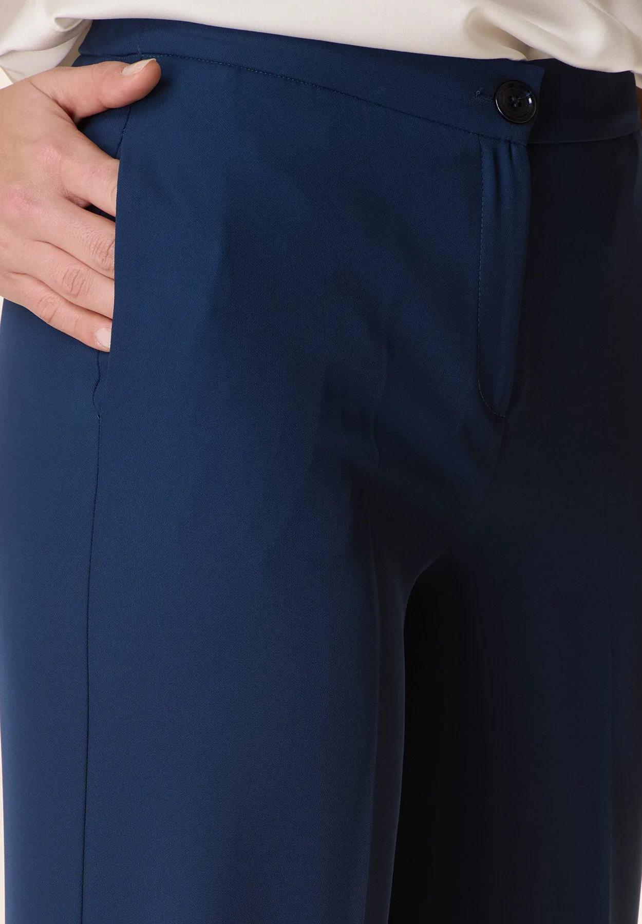 Pantalone blu palazzo