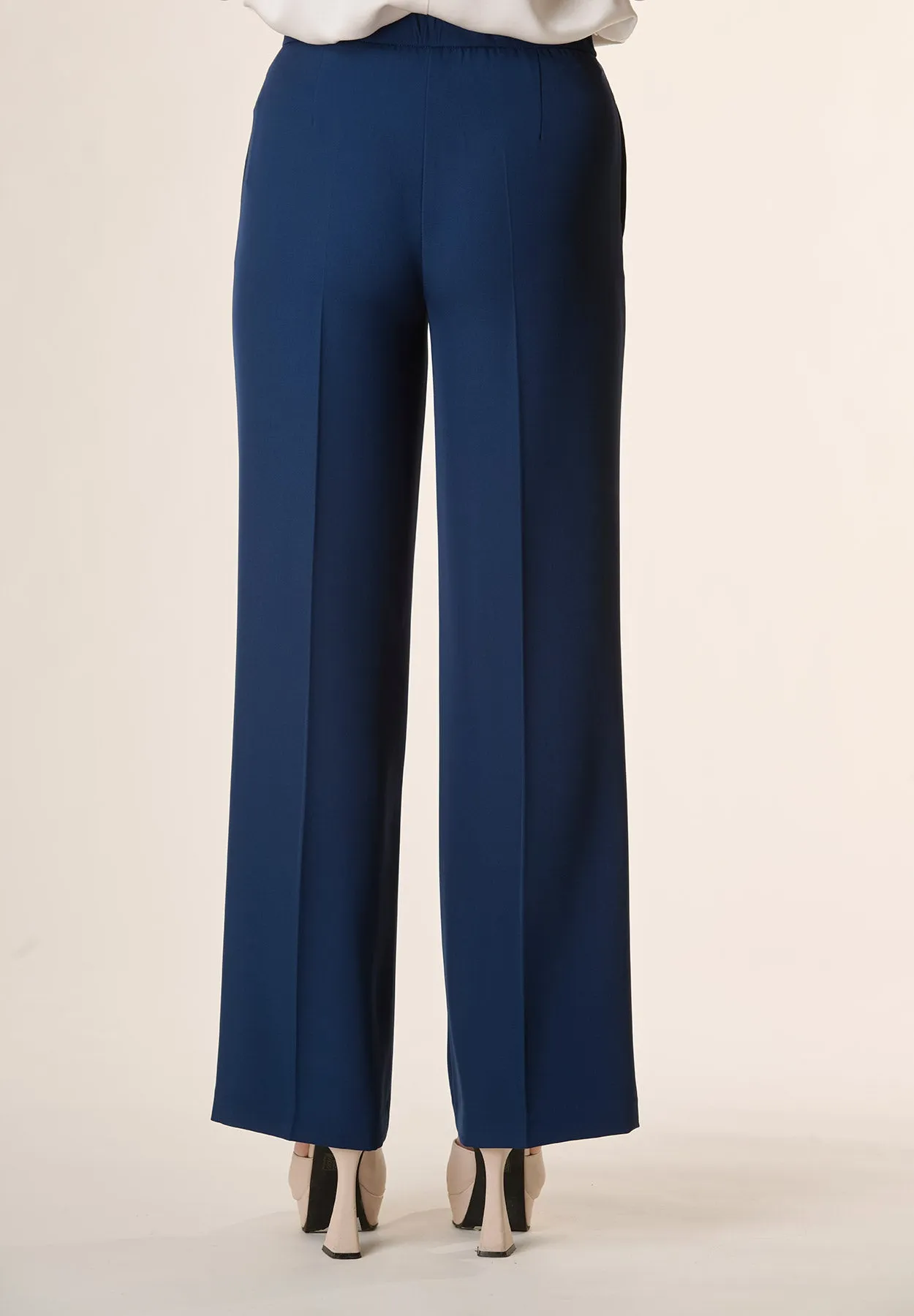 Pantalone blu palazzo