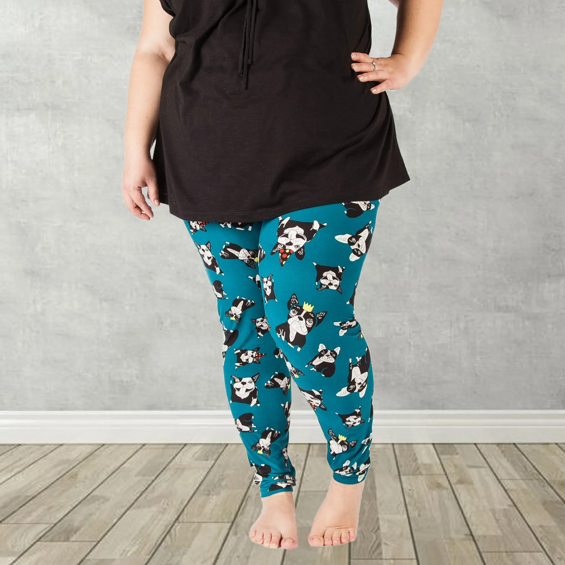 Party Dog Teal Leggings