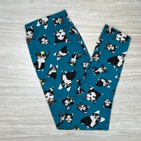 Party Dog Teal Leggings