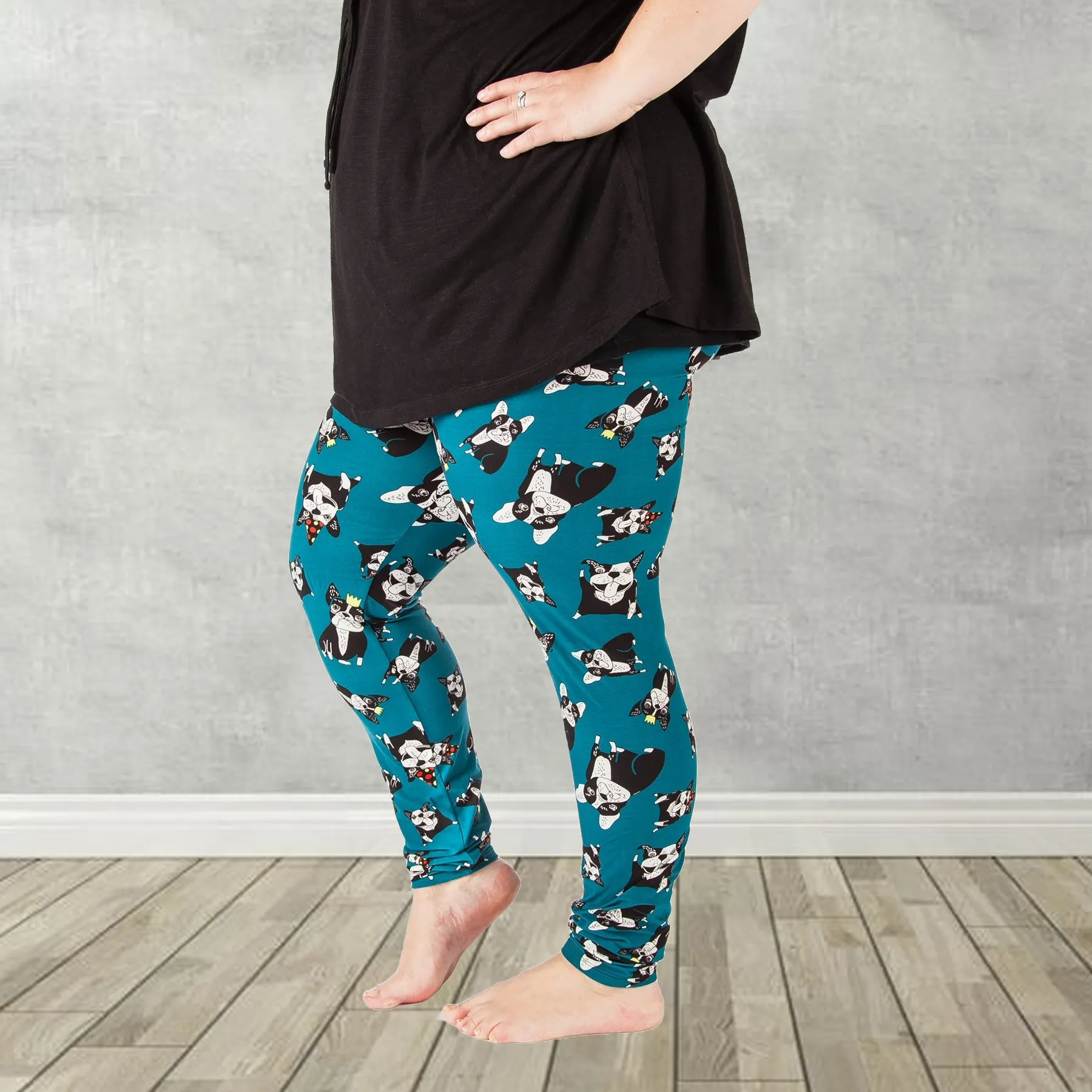 Party Dog Teal Leggings