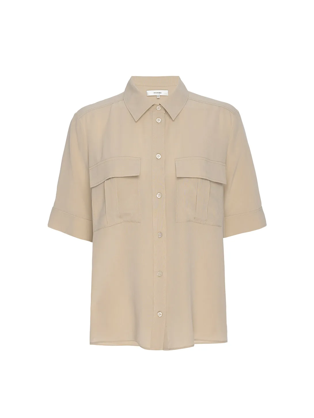 Patch Pocket Button Down Shirt  - Khaki Tan