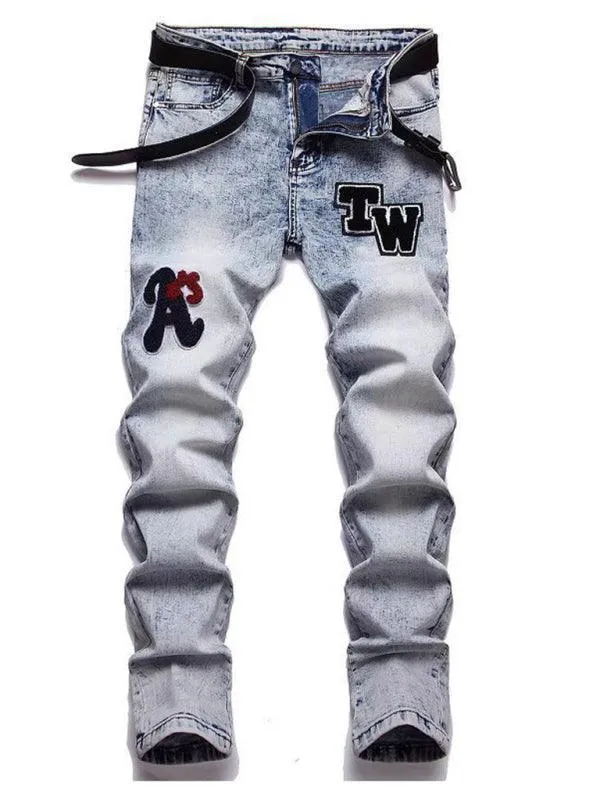 Patches Straight Leg Jeans