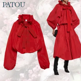 PATOU  |Long Sleeves Elegant Style Puff Sleeves Shirts & Blouses