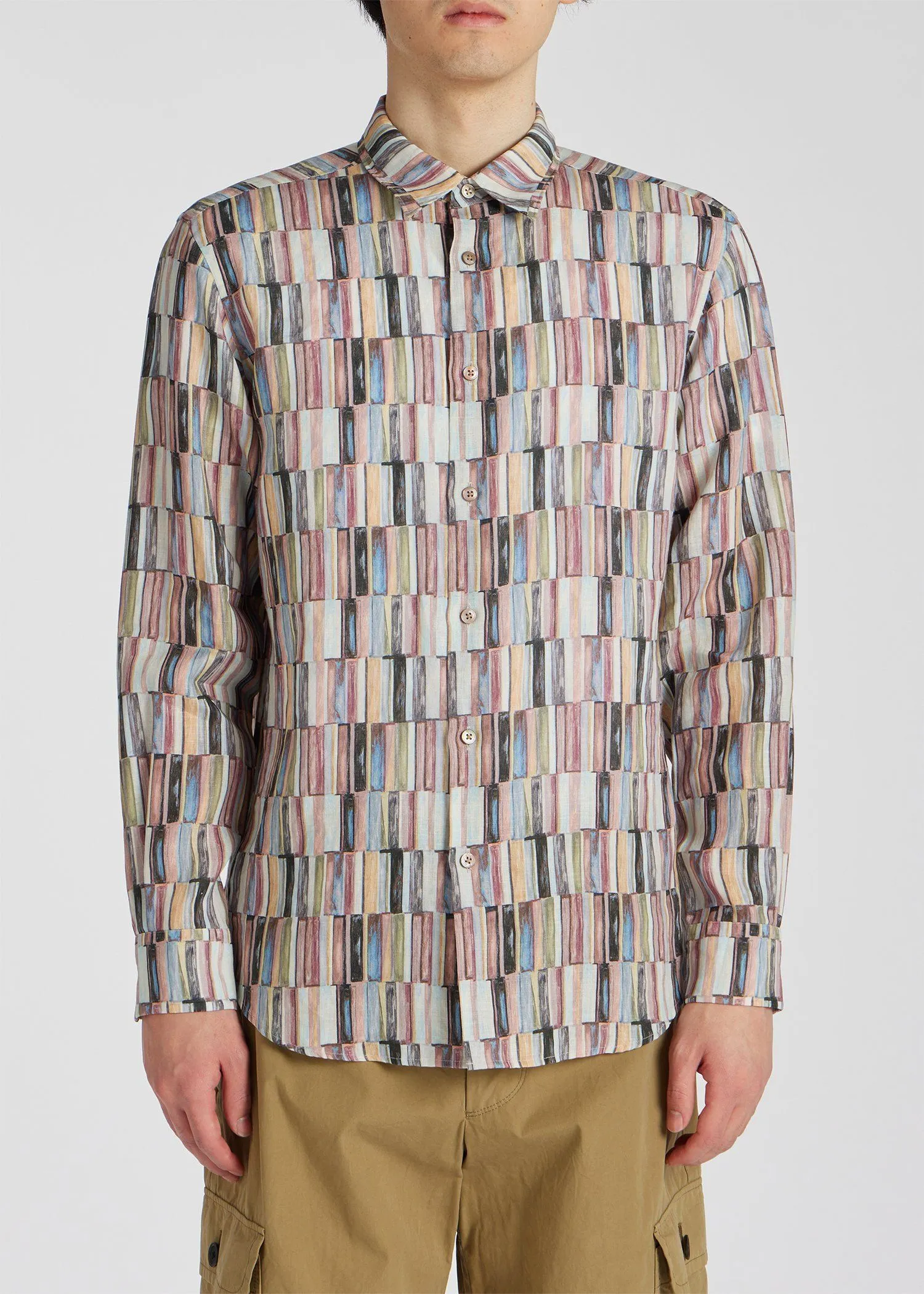 Paul Smith  |Stripes Linen Street Style Long Sleeves Shirts