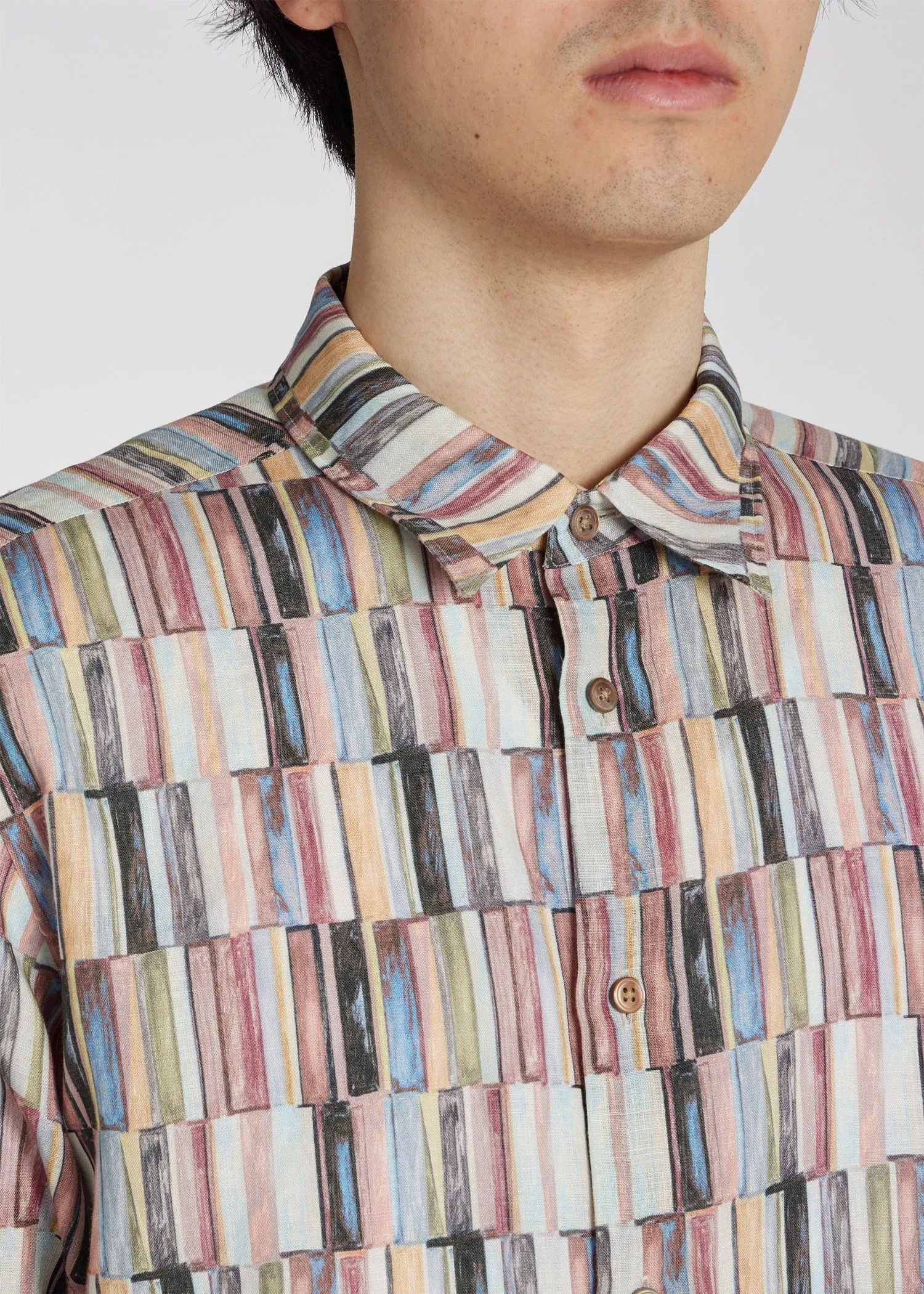 Paul Smith  |Stripes Linen Street Style Long Sleeves Shirts