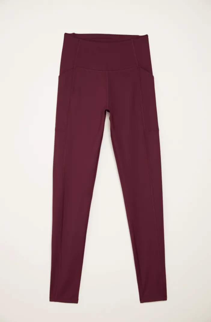 Plum Compressive Háar Leggings me vasa