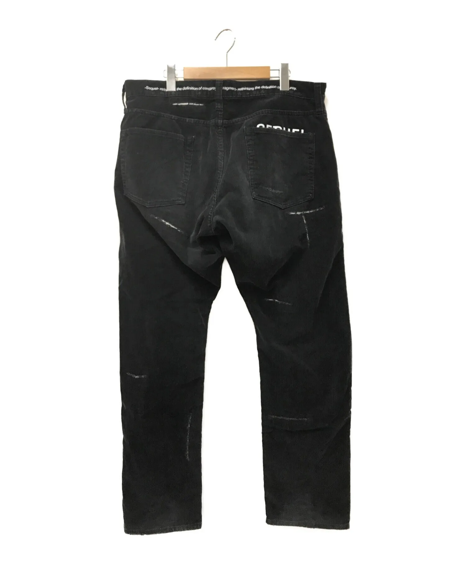 [Pre-owned] SEQUEL Damaged corduroy pants collaboration popular logo processing rare SQ-22AW-PT-03