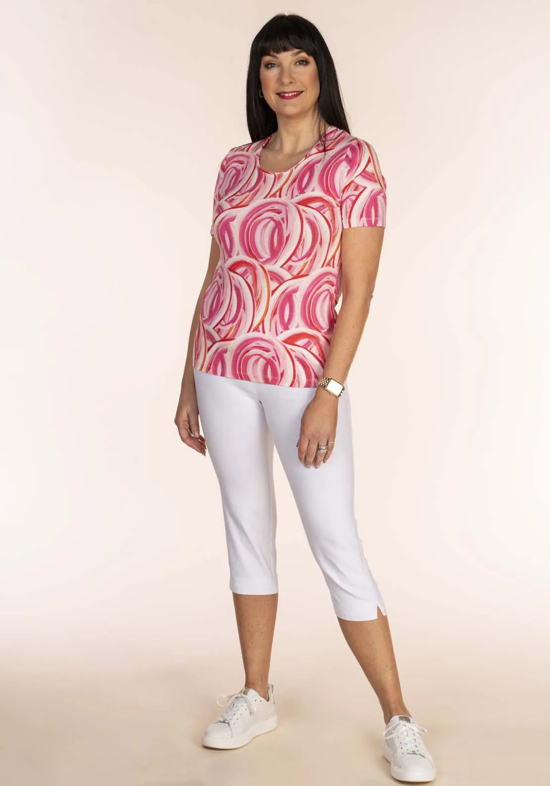 Print Viscose Top - Pink