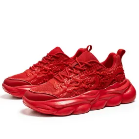 Red dragon pattern sport shoe sneaker