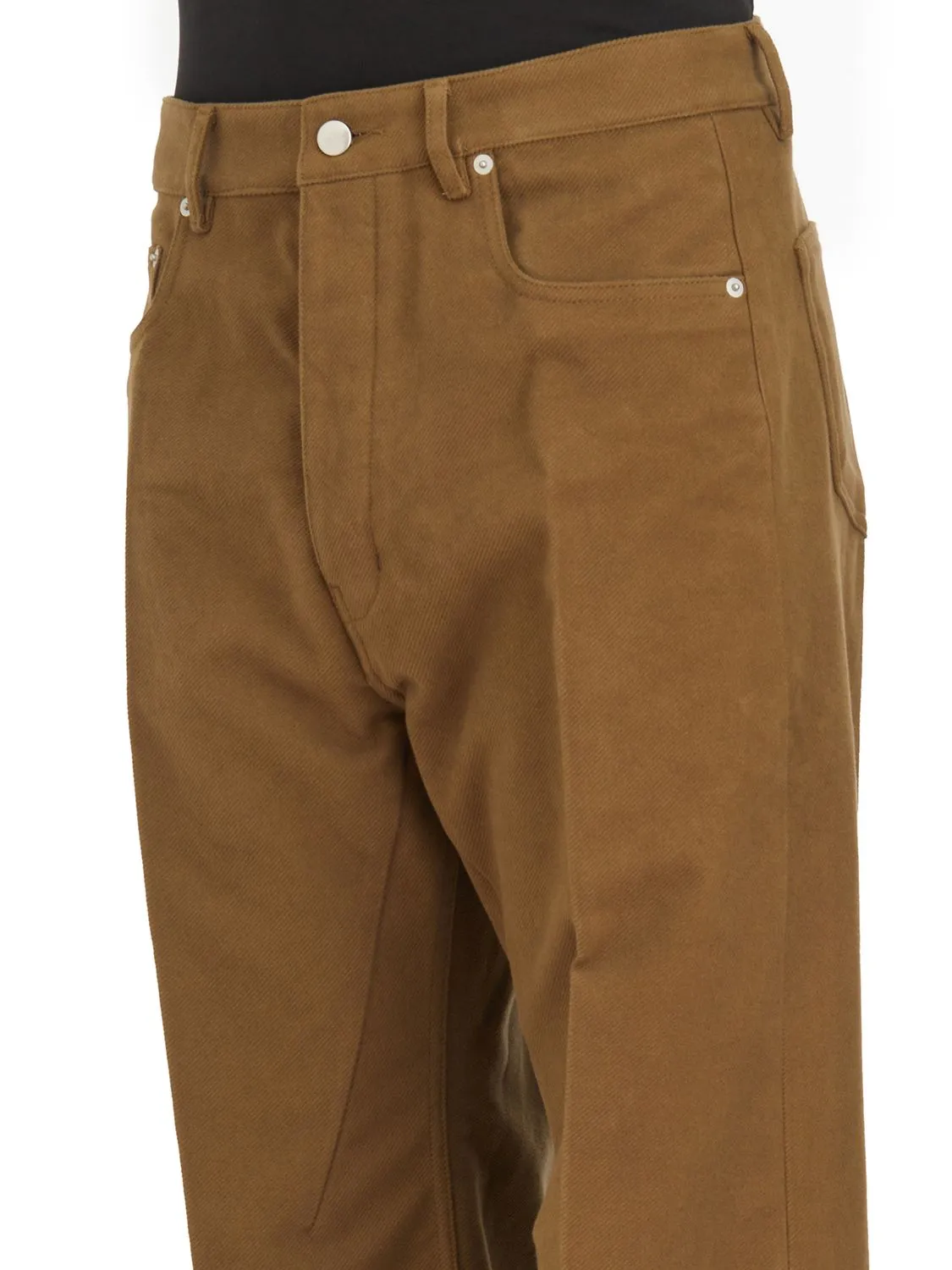 RICK OWENS Contemporary Wide-Cut Brown Trousers Size 30