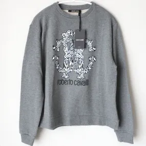 Roberto Cavalli  |Crew Neck Pullovers Long Sleeves Cotton Logo Sweatshirts