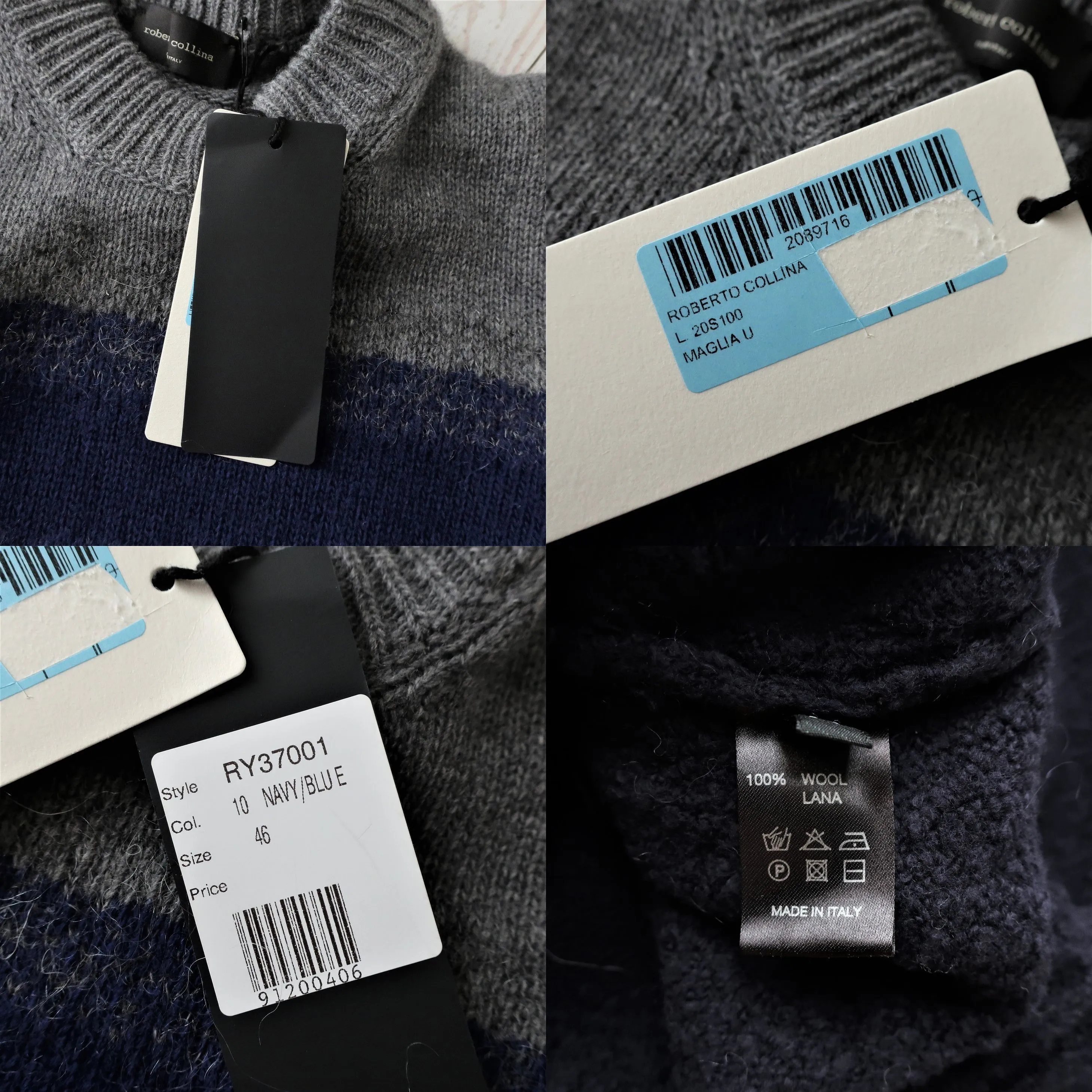 Roberto Collina  |Crew Neck Pullovers Wool Long Sleeves Sweaters