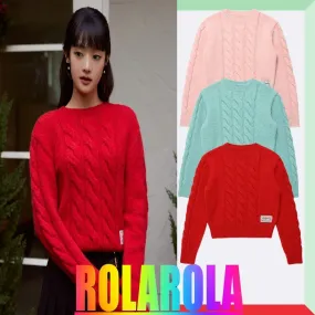 rolarola  |Casual Style Unisex Wool Street Style U-Neck Long Sleeves