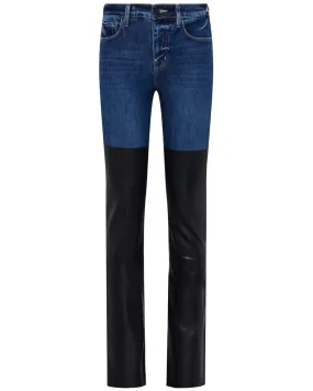 Ruth High Rise Straight Jean in Magnolia and Black Coated