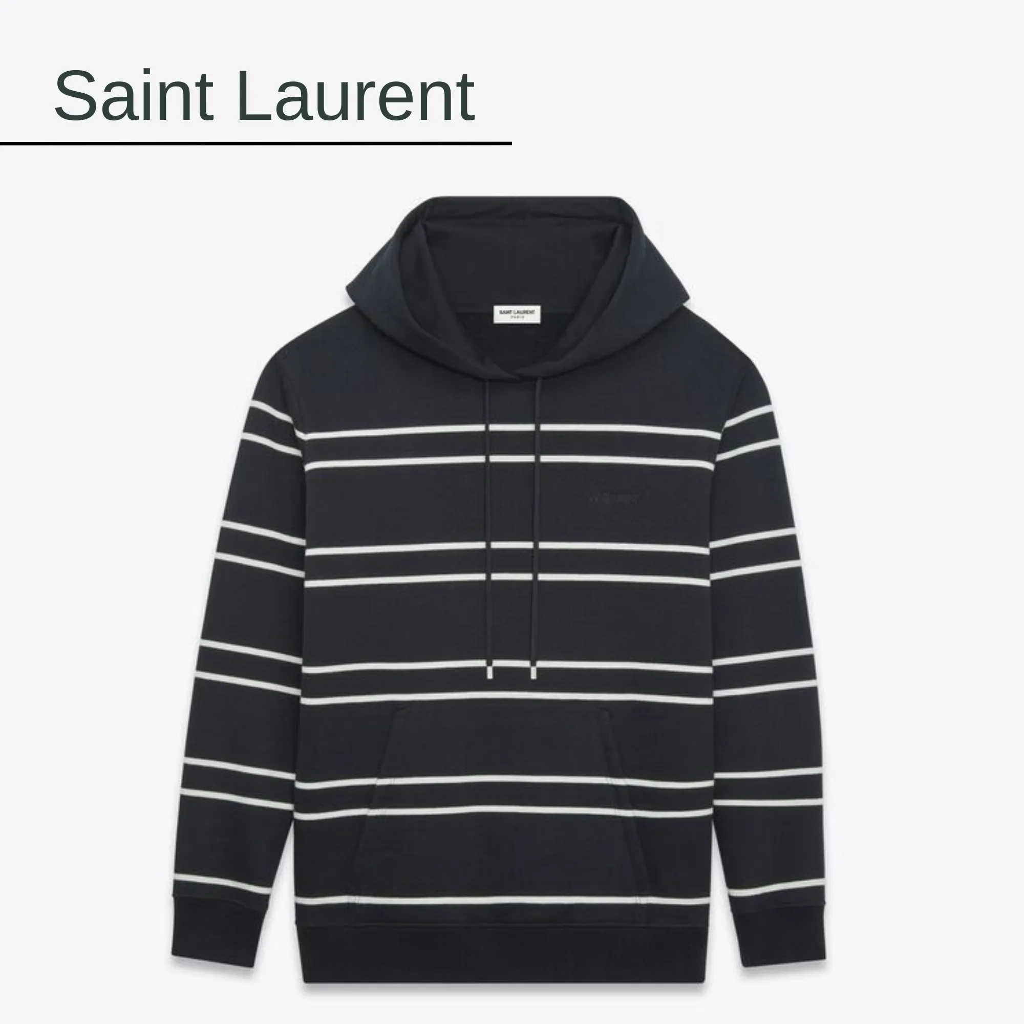 Saint Laurent  |Pullovers Stripes Long Sleeves Logo Luxury Hoodies