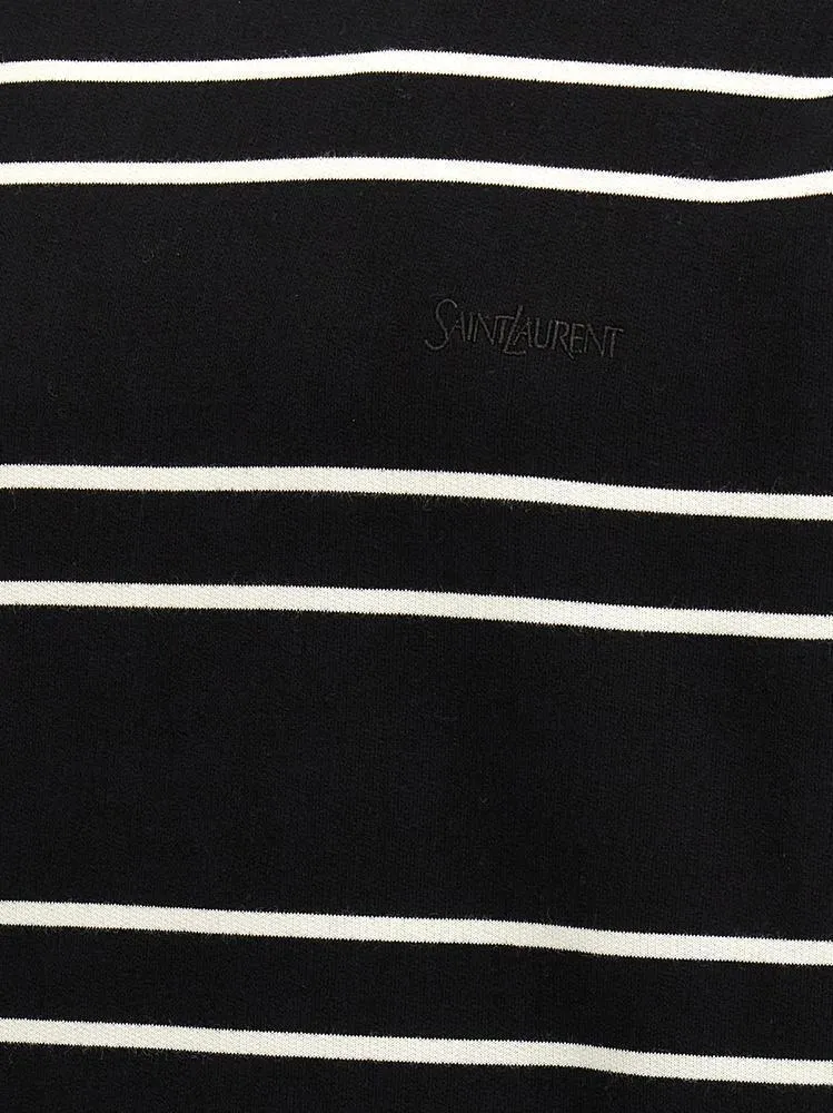 Saint Laurent  |Pullovers Stripes Long Sleeves Logo Luxury Hoodies