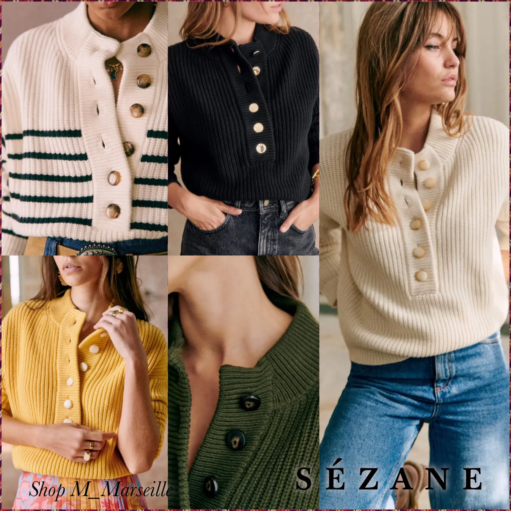 SEZANE  |Stripes Casual Style Long Sleeves Cotton Medium Long