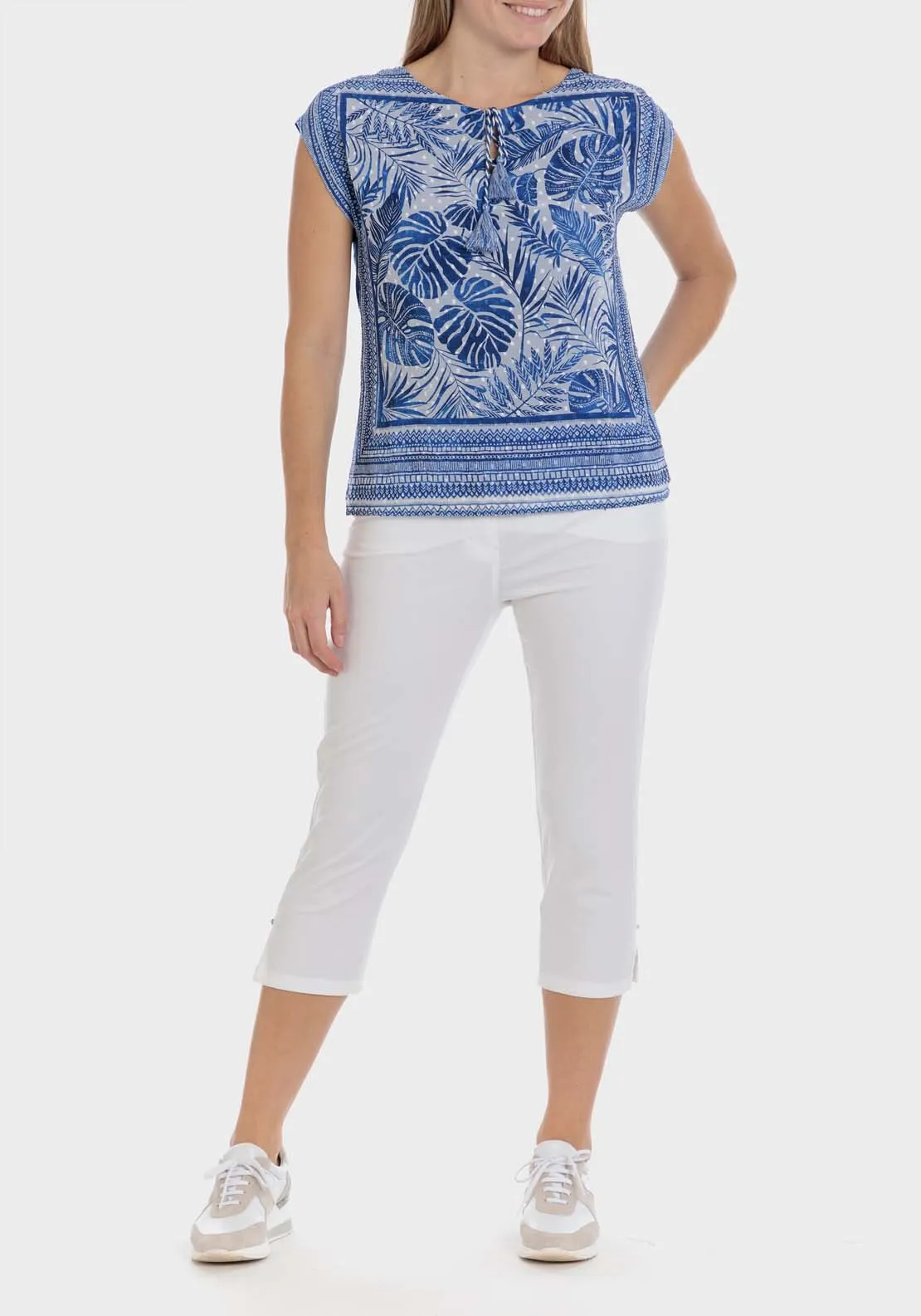 Silk Scarf T-Shirt - Blue