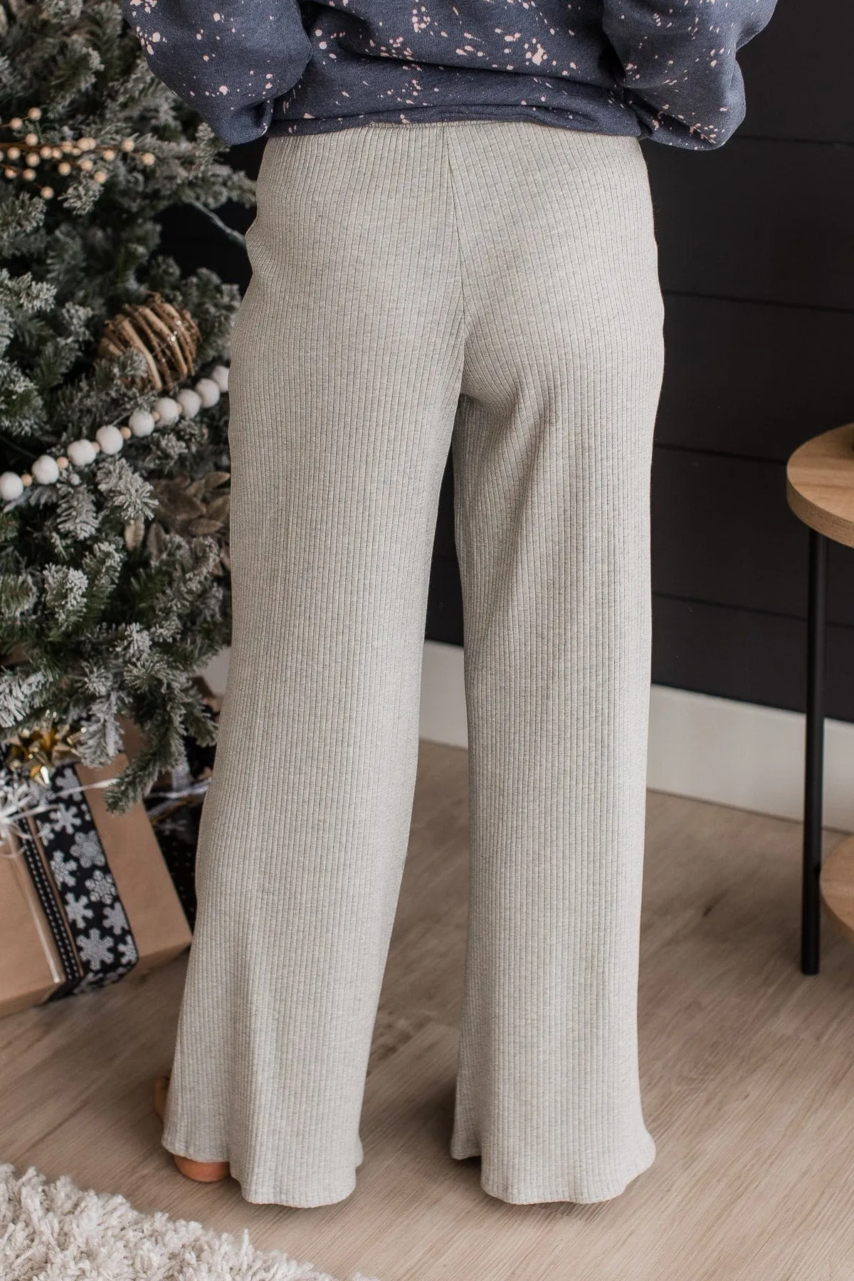 Snuggle Weather Knit Lounge Pants- Heather Grey