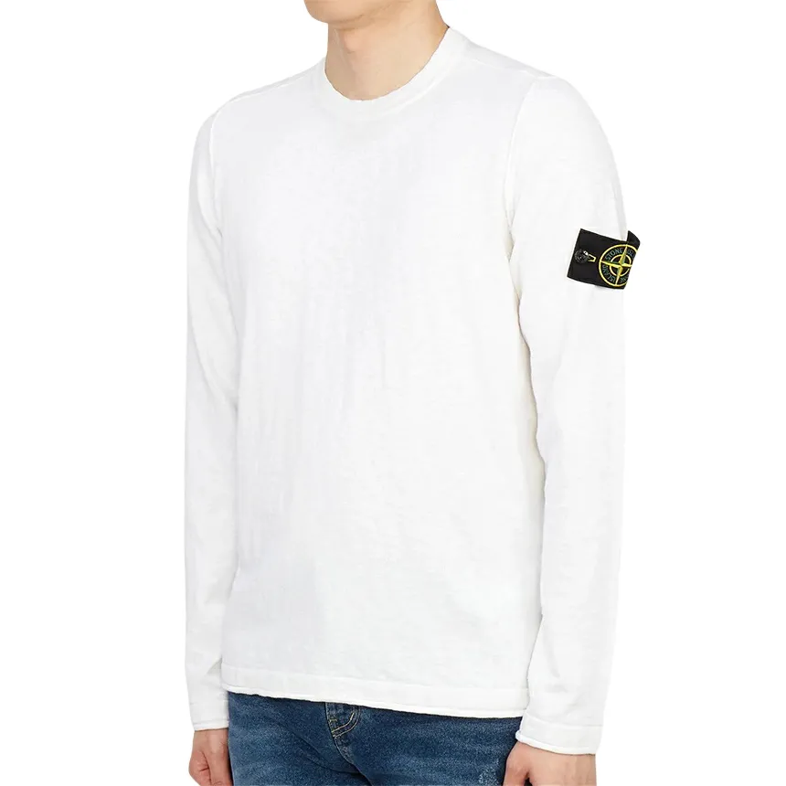 STONE ISLAND  |Crew Neck Long Sleeves Cotton Logos on the Sleeves Logo