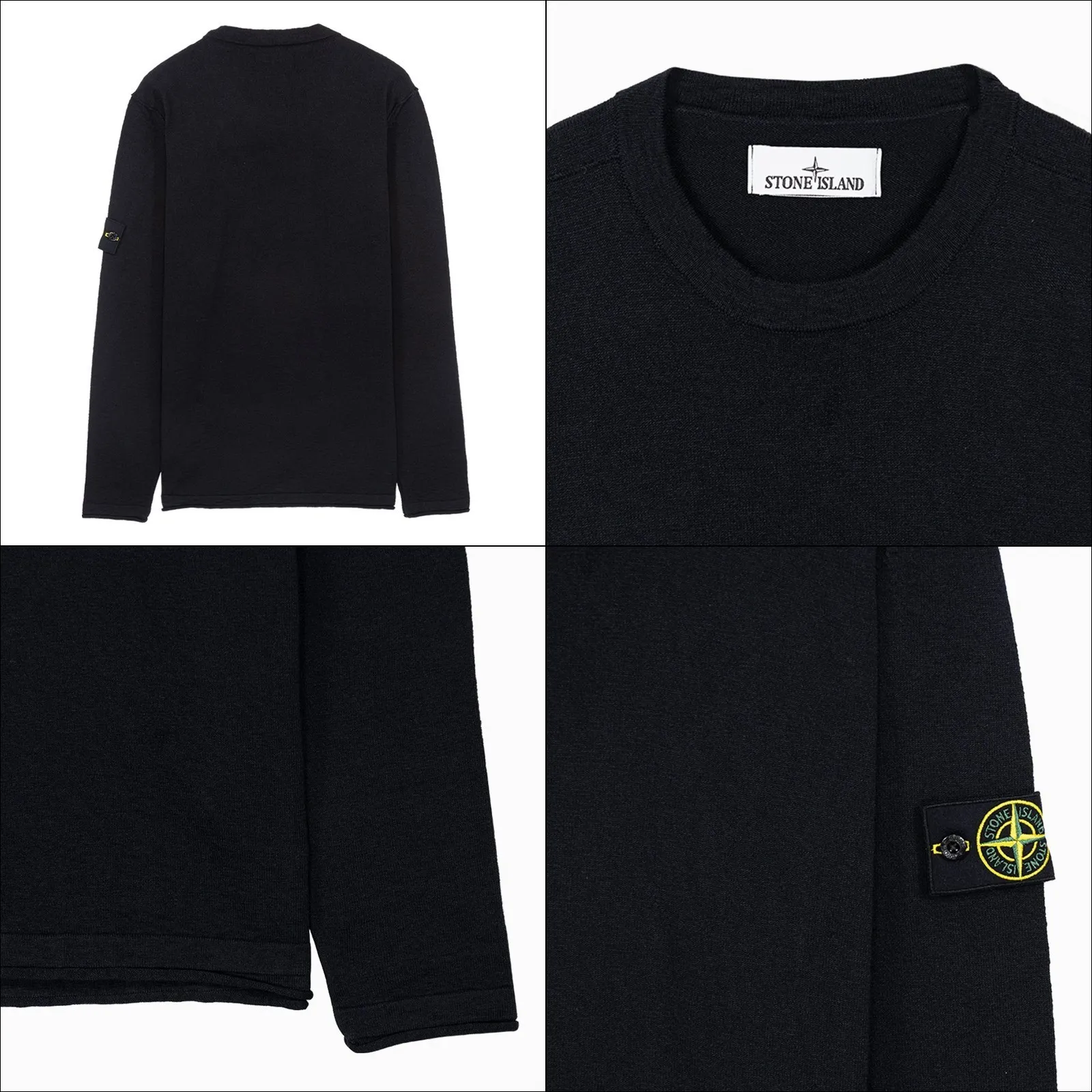 STONE ISLAND  |Crew Neck Wool Long Sleeves Logos on the Sleeves Logo