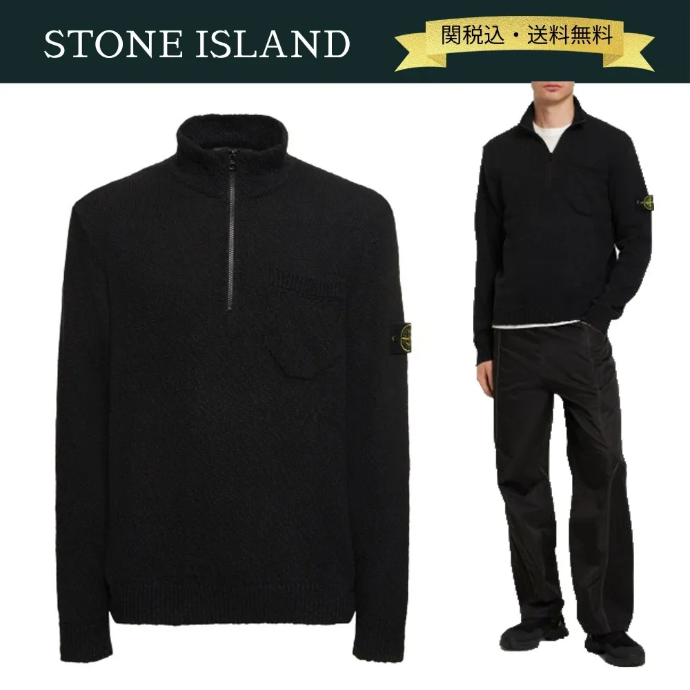 STONE ISLAND  |Linen Long Sleeves Plain Cotton Logos on the Sleeves Logo