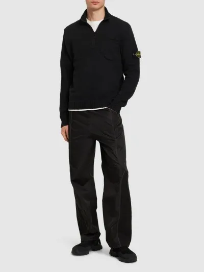 STONE ISLAND  |Linen Long Sleeves Plain Cotton Logos on the Sleeves Logo