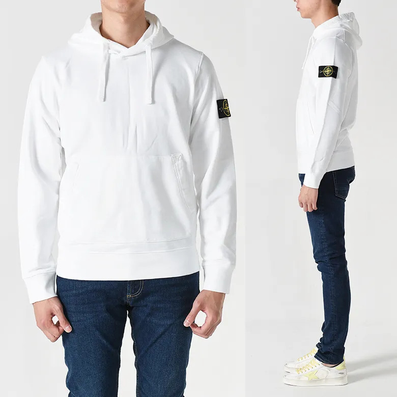 STONE ISLAND  |Long Sleeves Cotton Logos on the Sleeves Logo Hoodies