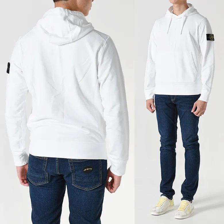 STONE ISLAND  |Long Sleeves Cotton Logos on the Sleeves Logo Hoodies