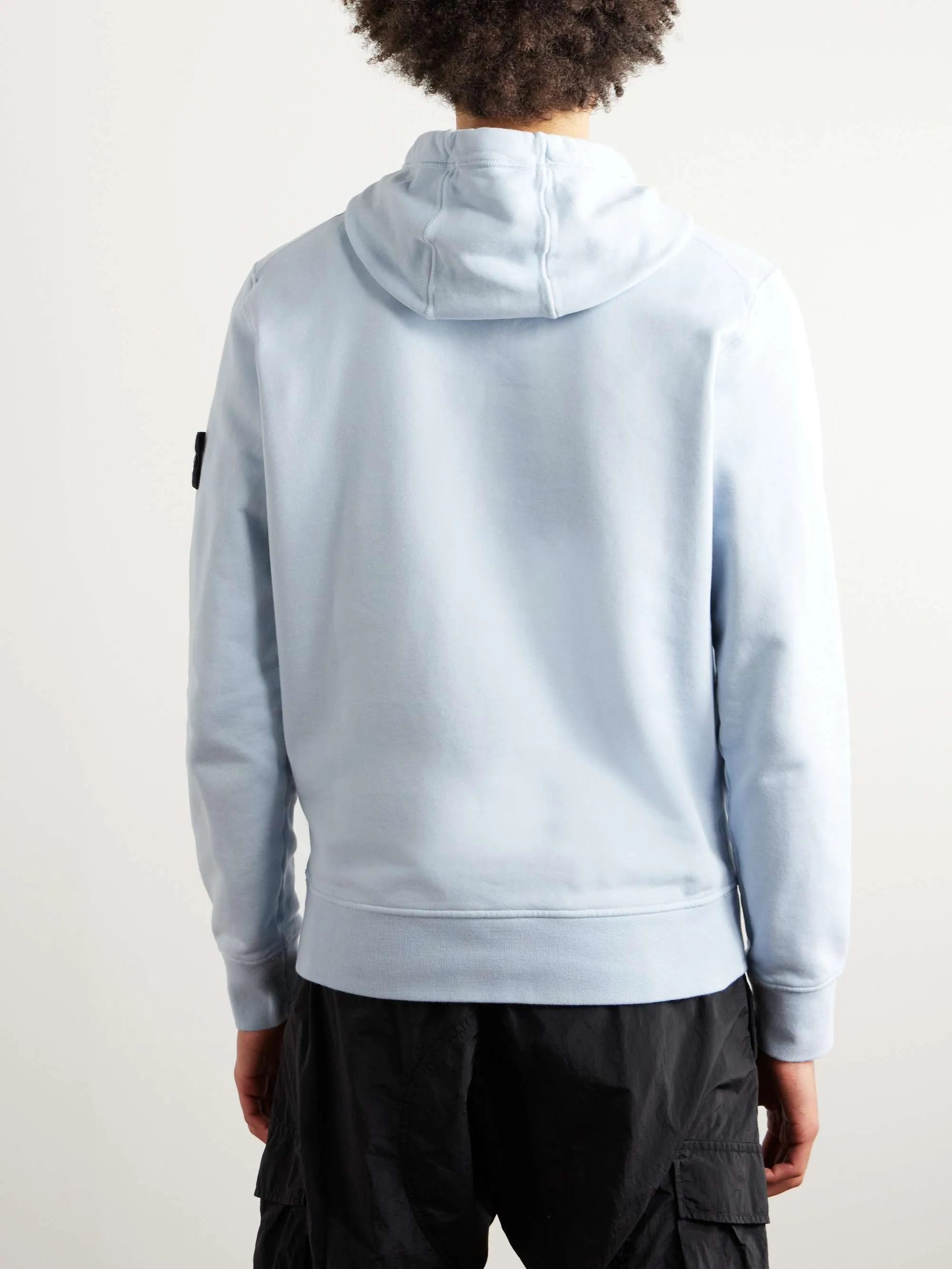 STONE ISLAND  |Long Sleeves Plain Cotton Logos on the Sleeves Hoodies