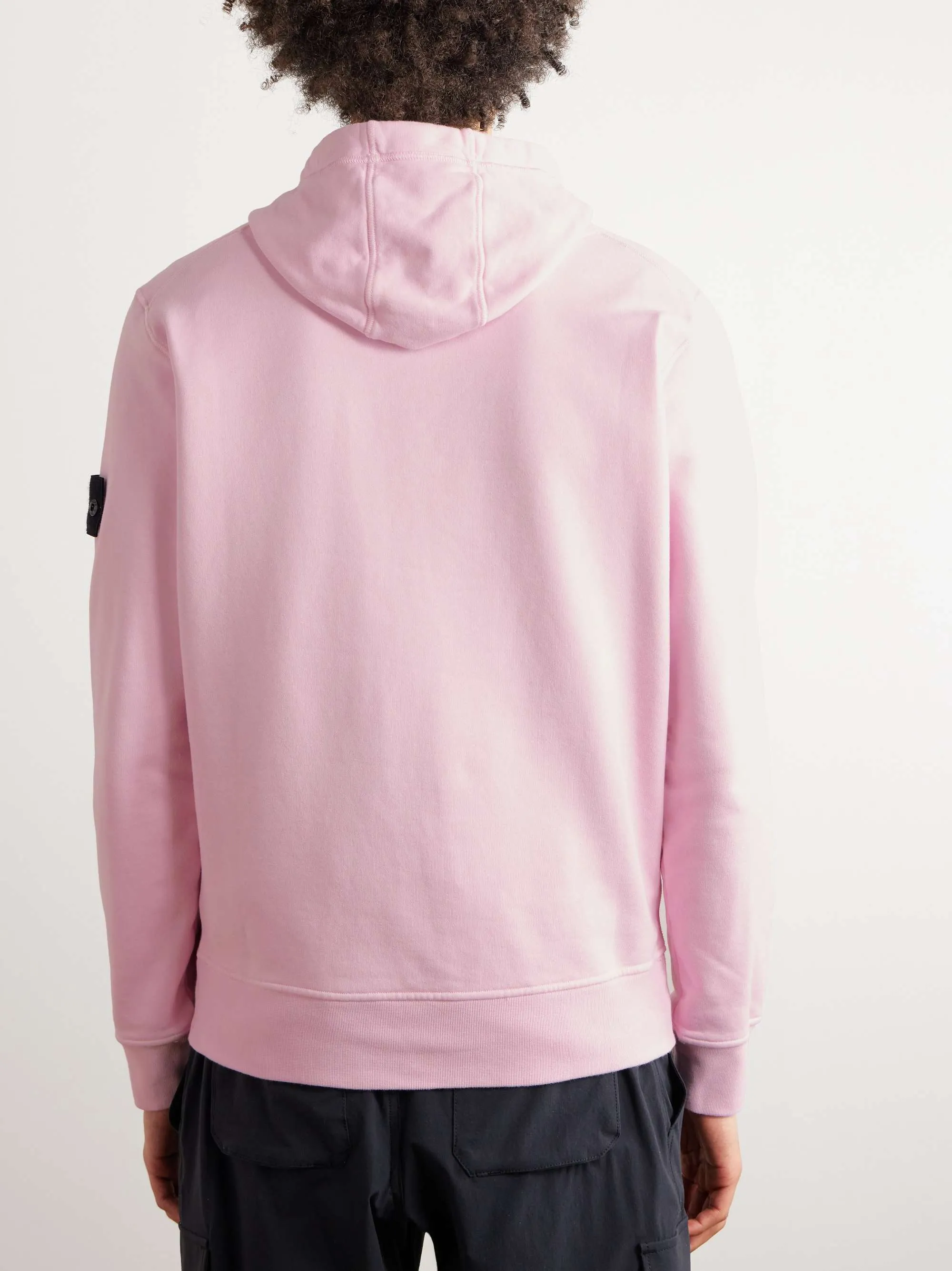 STONE ISLAND  |Long Sleeves Plain Cotton Logos on the Sleeves Hoodies