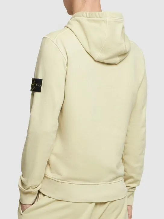 STONE ISLAND  |Long Sleeves Plain Cotton Logos on the Sleeves Logo Hoodies