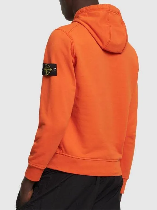 STONE ISLAND  |Long Sleeves Plain Cotton Logos on the Sleeves Logo Hoodies