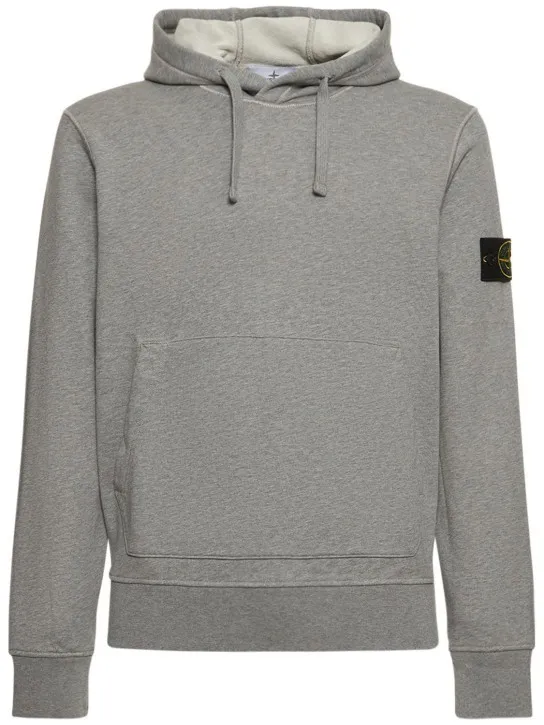 STONE ISLAND  |Long Sleeves Plain Cotton Logos on the Sleeves Logo Hoodies