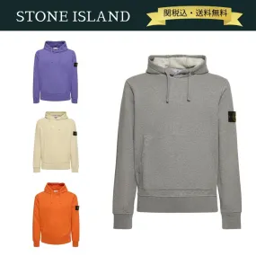 STONE ISLAND  |Long Sleeves Plain Cotton Logos on the Sleeves Logo Hoodies