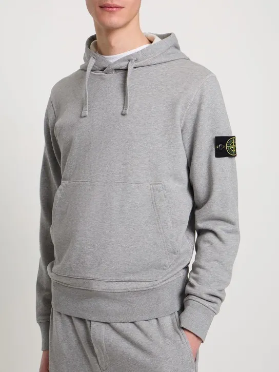 STONE ISLAND  |Long Sleeves Plain Cotton Logos on the Sleeves Logo Hoodies