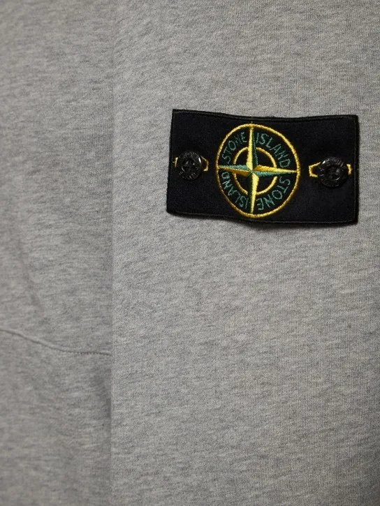 STONE ISLAND  |Long Sleeves Plain Cotton Logos on the Sleeves Logo Hoodies