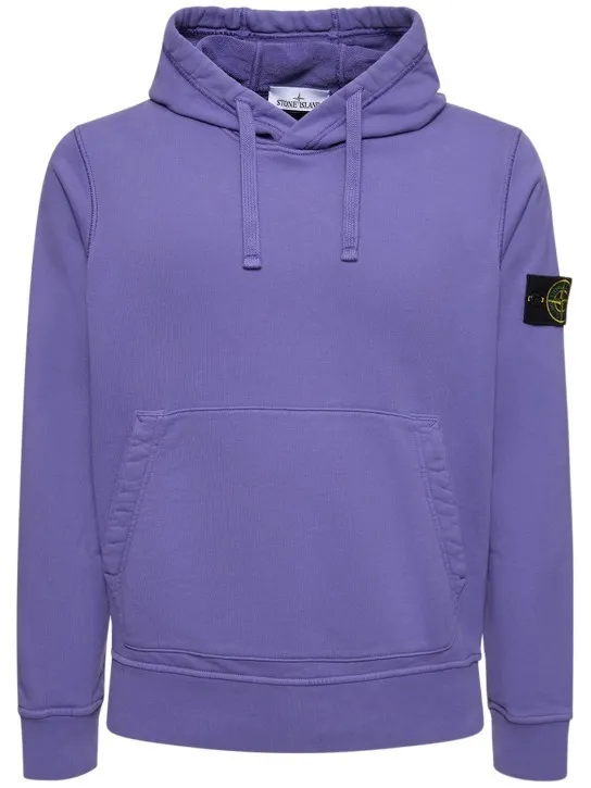 STONE ISLAND  |Long Sleeves Plain Cotton Logos on the Sleeves Logo Hoodies