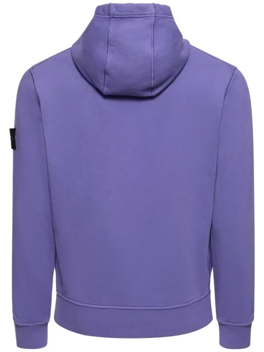 STONE ISLAND  |Long Sleeves Plain Cotton Logos on the Sleeves Logo Hoodies