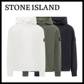 STONE ISLAND  |Long Sleeves Plain Cotton Logos on the Sleeves Logo